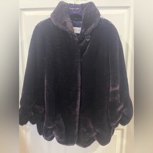 Beta’s choice faux fur jacket dark Purple medium Women Coat excellent condition